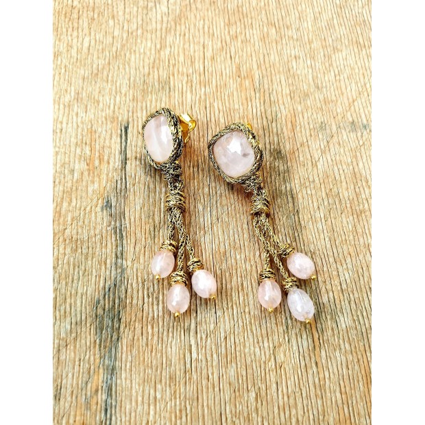 Aurelie Bidermann auskarai su rožiniu kvarcu